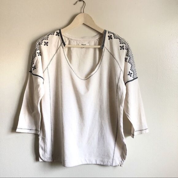 Madewell Cotton Embroidered tunic top - Picture 2 of 8